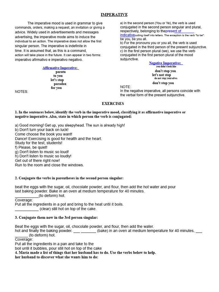 Understanding the Imperative Mood | PDF | Linguistic Morphology | Syntax