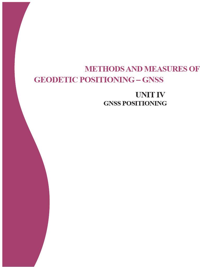 GNSS Positioning Methods for Georeferencing | PDF | Global Positioning ...