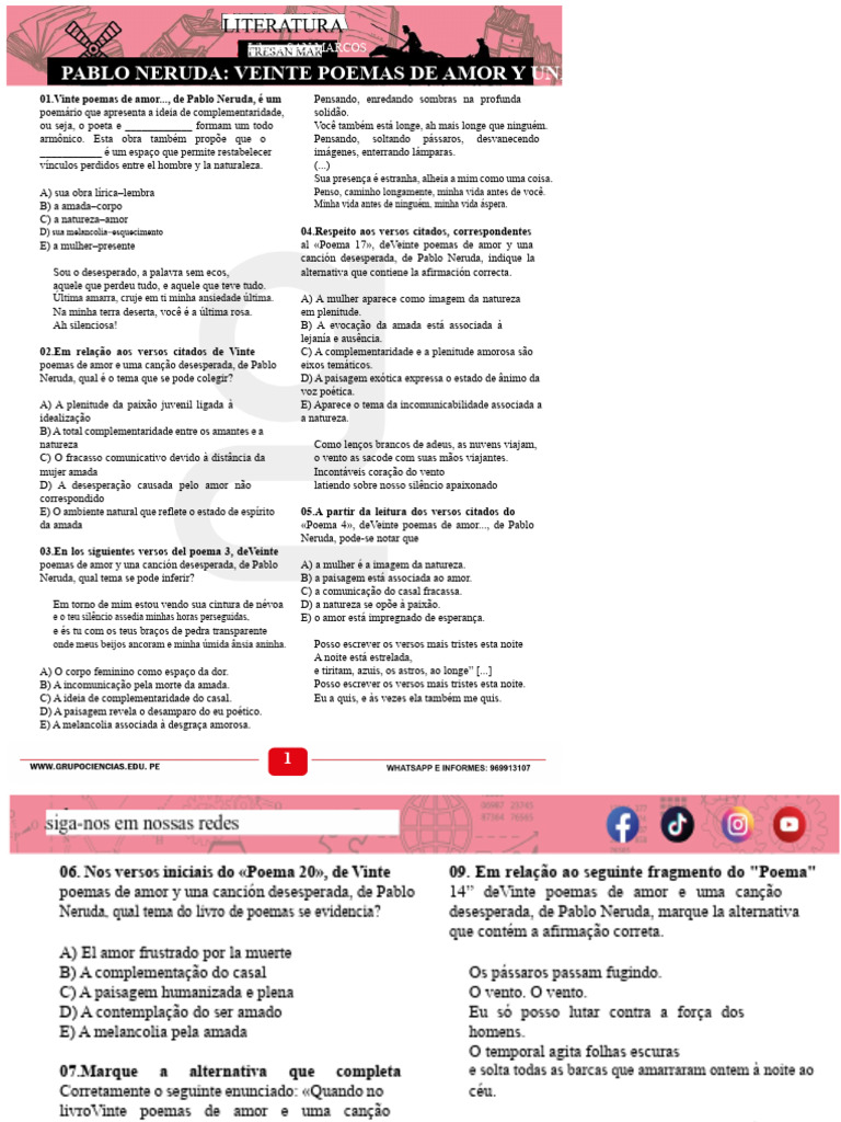Temas de Amor em Neruda: Complementaridade e Solidão | PDF | Amor