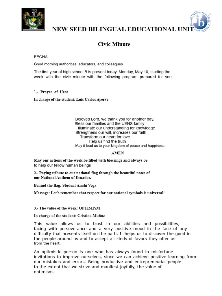 Bilingual Civic Minute Program Overview | PDF | New York City