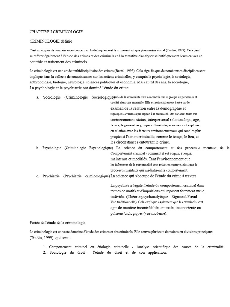 Introduction à la criminologie et ses enjeux | PDF | Crimes | Crime et ...