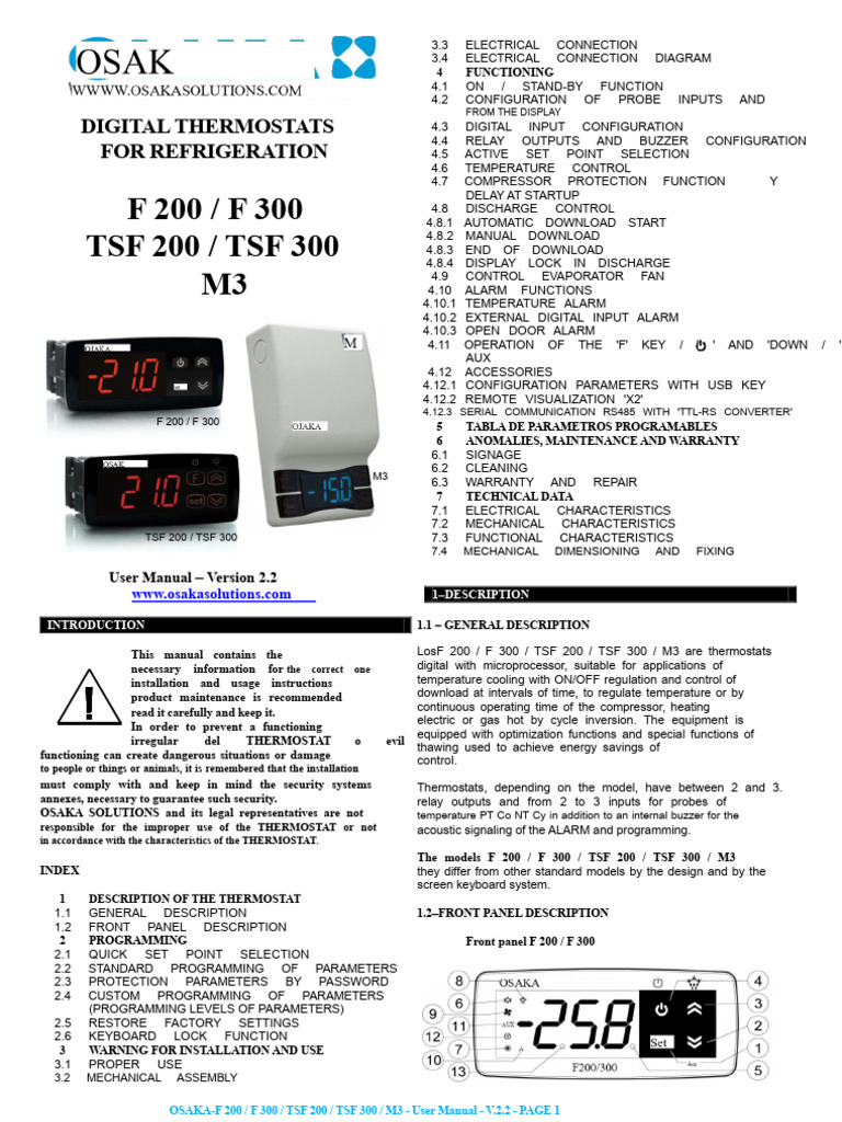 Digital Thermostat User Manual | PDF | Parameter (Computer Programming ...
