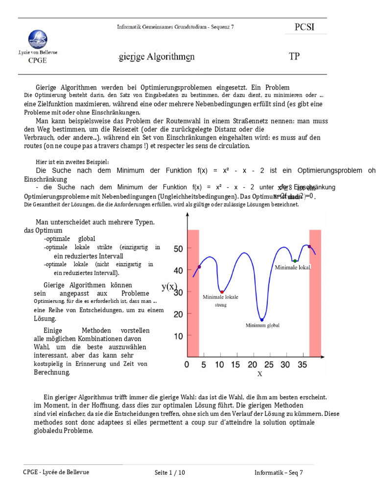 0 TP Gierige Algorithmen - Korrektur | PDF