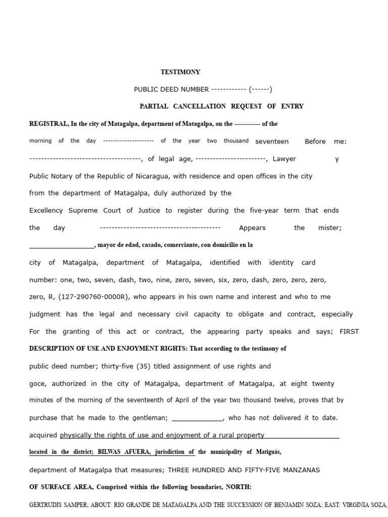 Partial Cancellation Request Matagalpa | PDF | Common Law | Justice