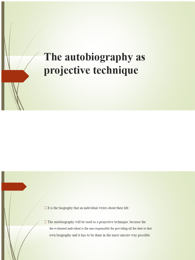The Autobiography as a Projective Technique | PDF