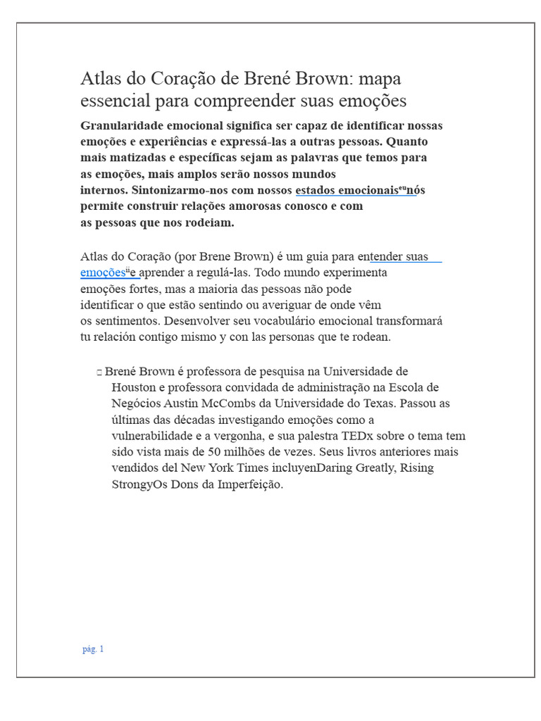 Navegando Emoções com Brené Brown | PDF | Emoções | Dor