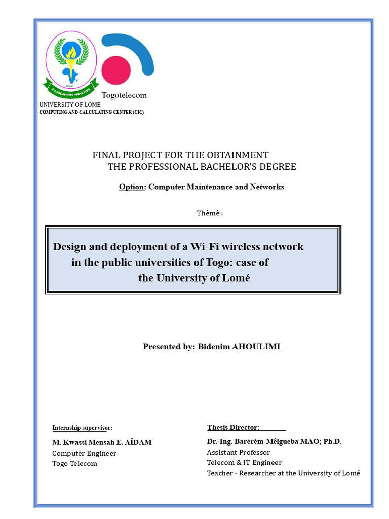 Wi-Fi Network Design for University of Lomé | PDF | Wi Fi | Computer ...