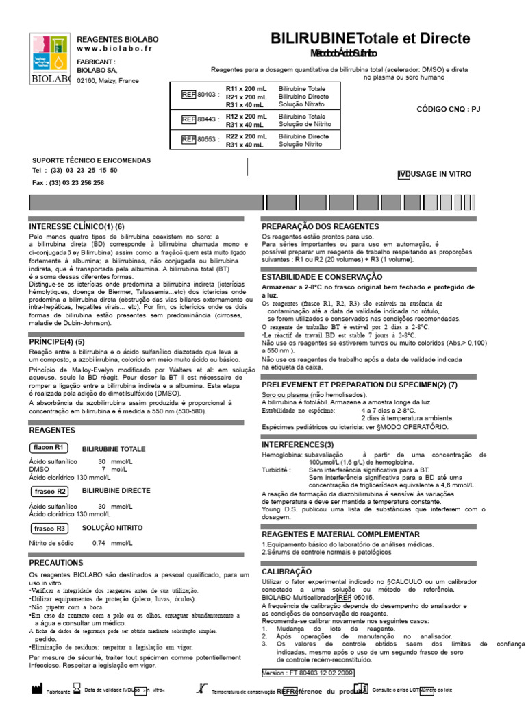 Bilirrubina Total e Direta (Método do Ácido Sulfanílico) | PDF | Ácido