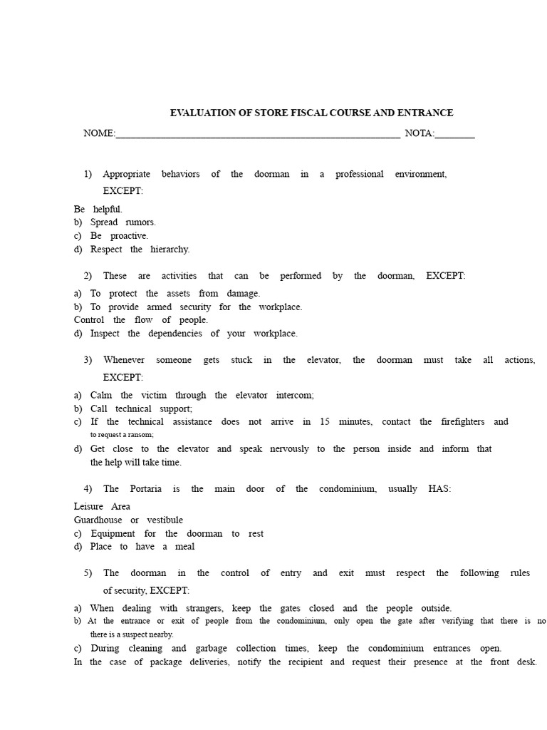 Evaluation of The Store Fiscal Course and Gatekeeping....... | PDF ...