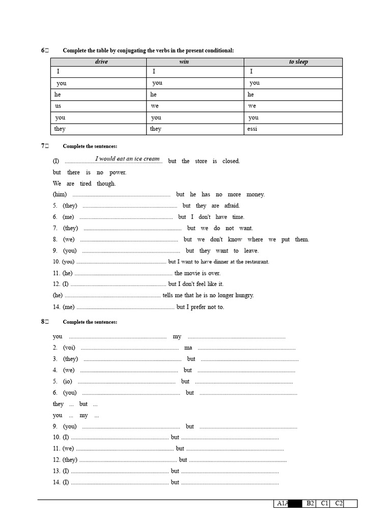 Present Conditional Verb Exercises | PDF | Chess | Chess Theory