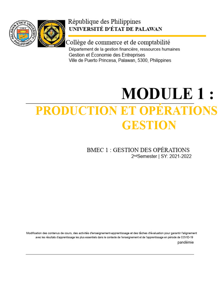 Gestion des opérations en entreprise | PDF | Business | Direction