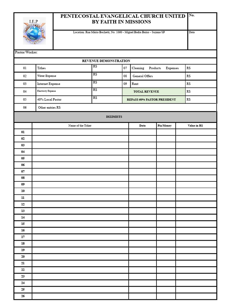 Monthly Revenue Report for Church | PDF