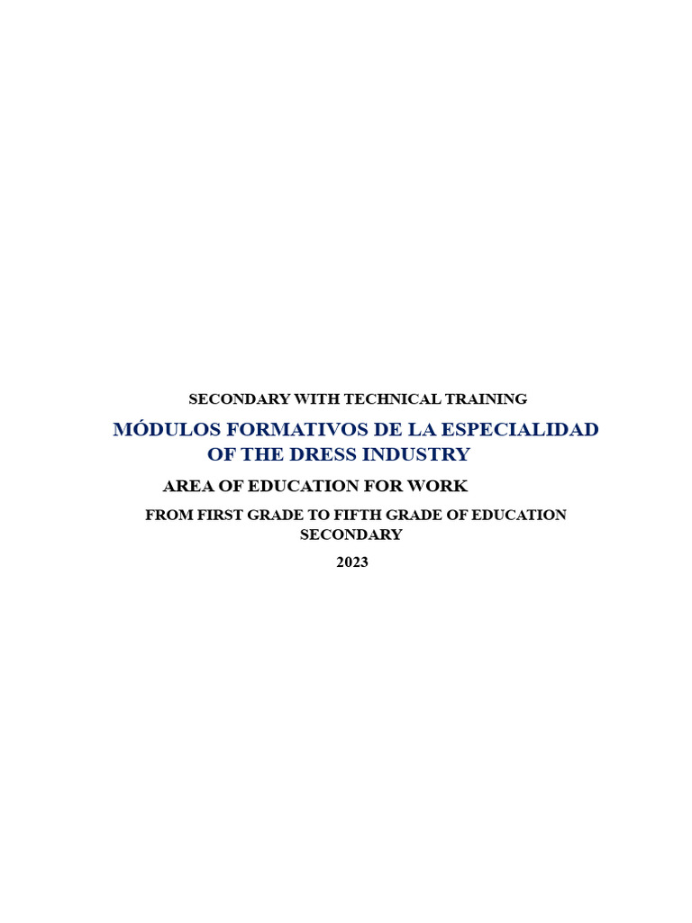 Secondary Dressmaking Training Modules | PDF | Textiles | Clothing