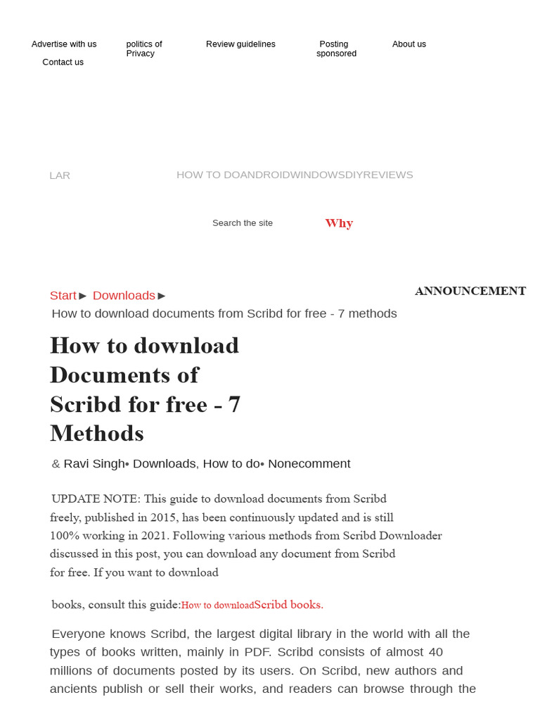 Download Scribd Documents for Free | PDF | Scribd | World Wide Web