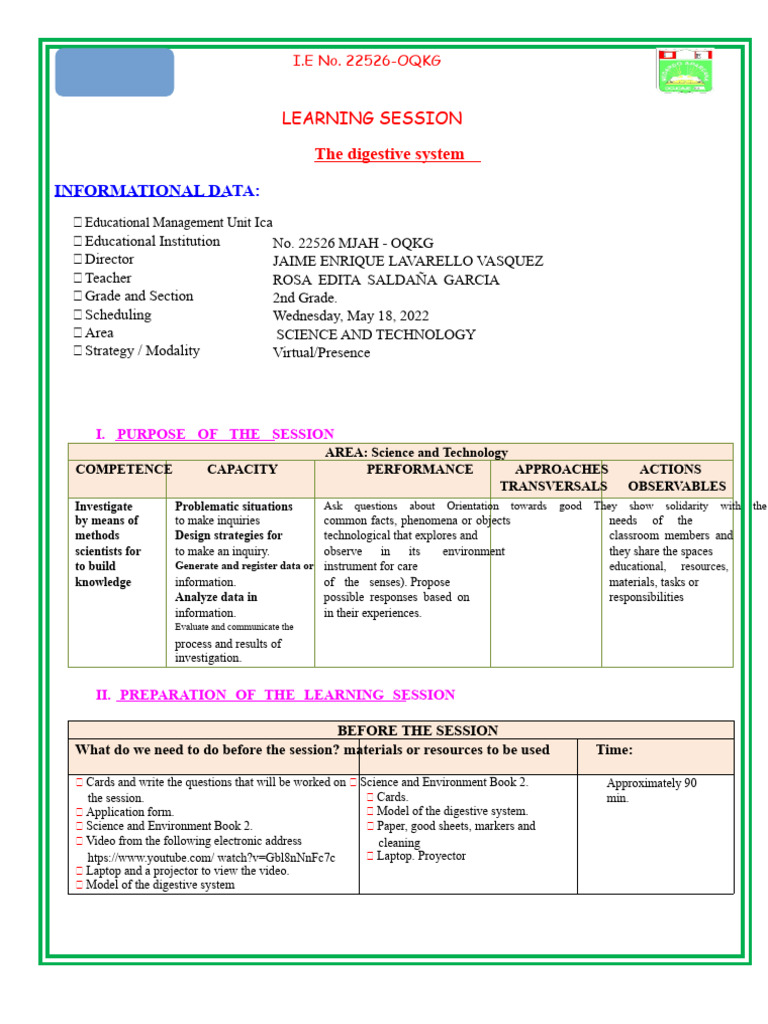 Digestive System Session 18 | PDF | Science | Learning