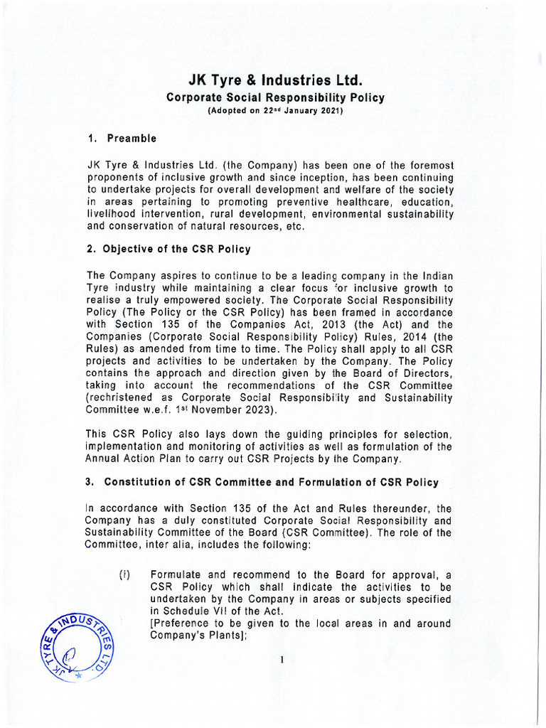 .trashed-1768580148-CSR_Policy_8c3ebd2630 | PDF | Corporate Social ...