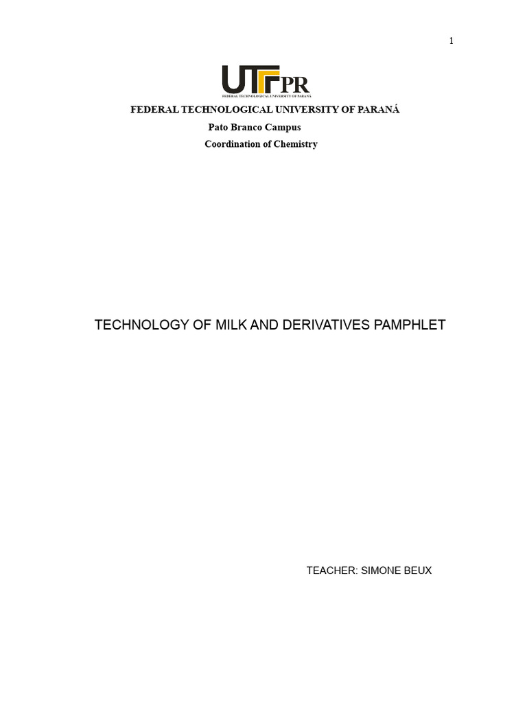 Milk Processing Technology Overview | PDF | Milk | Fat
