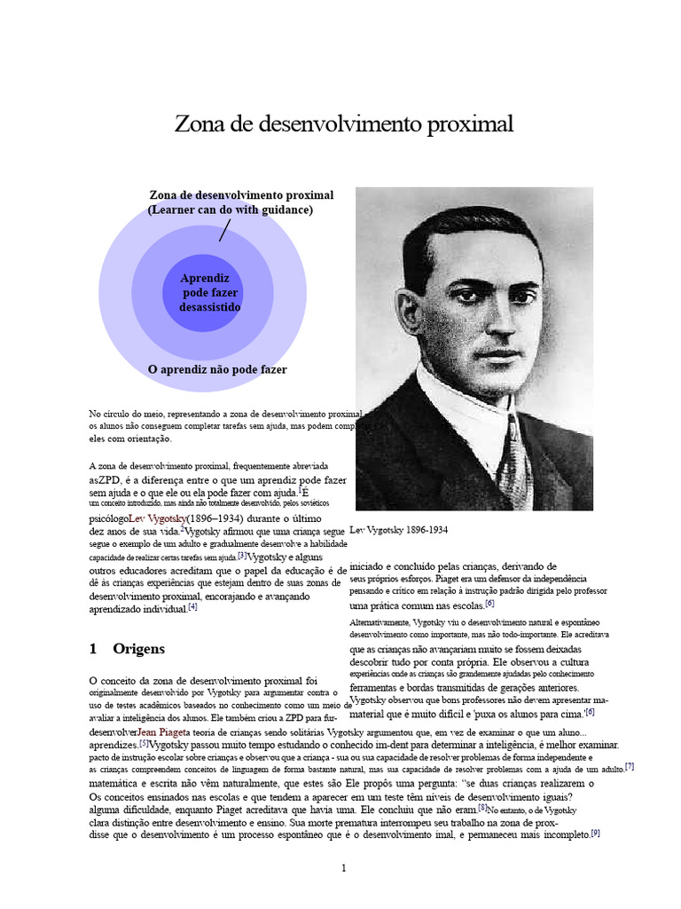 Zona de Desenvolvimento Proximal: Vygotsky | PDF | Aprendizado | Cognição