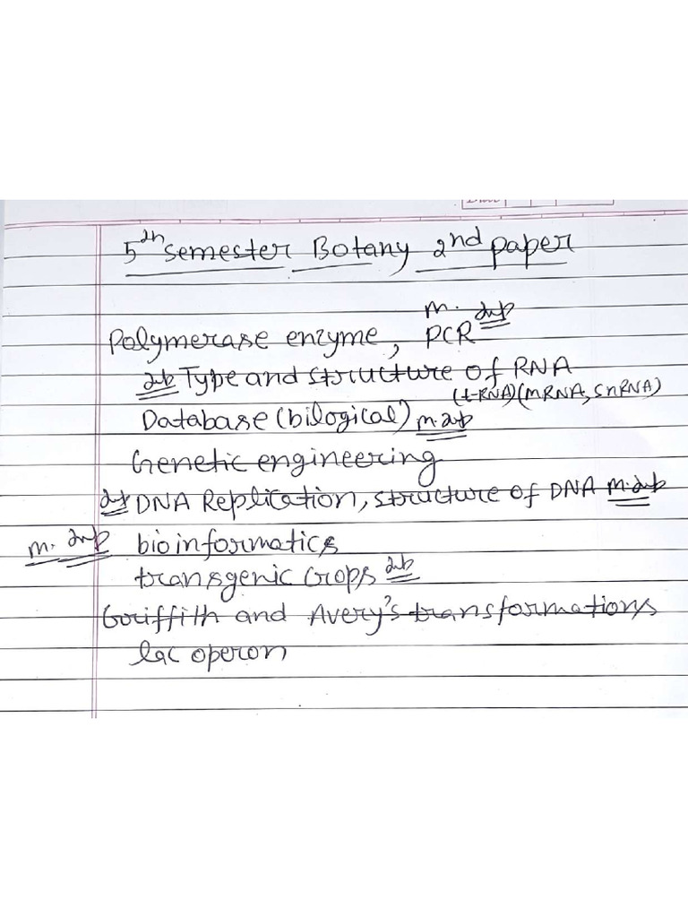 5th Semester Botany 2nd Paper Important | PDF