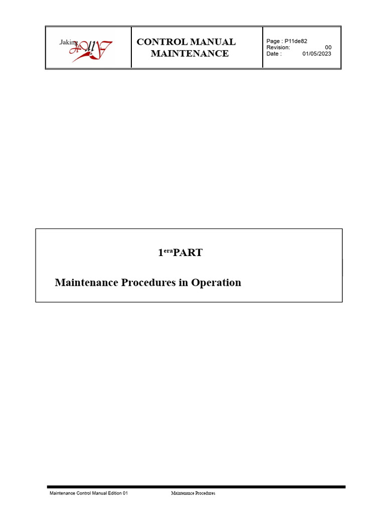 Aircraft Maintenance Control Manual | PDF | Aviation