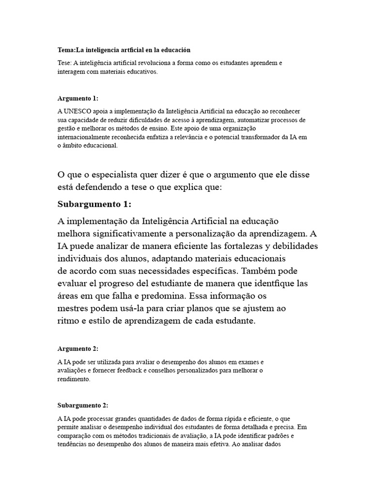 Inteligência Artificial na Educação: Impactos e Desafios | PDF ...