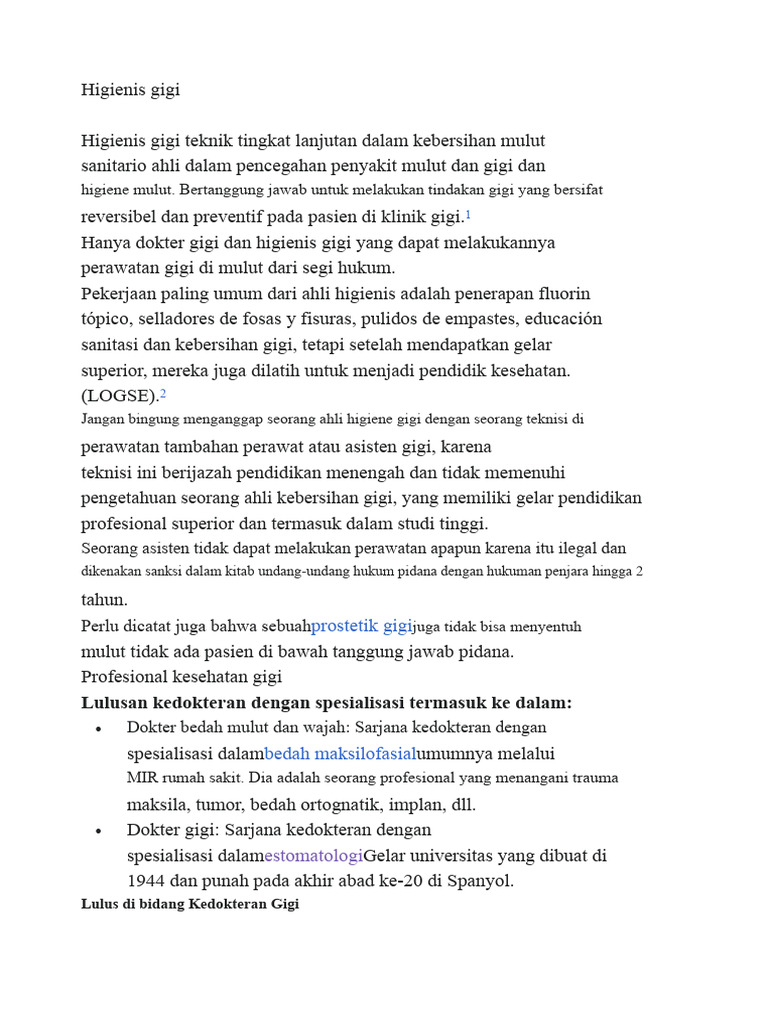 Peran dan Pendidikan Higienis Gigi | PDF