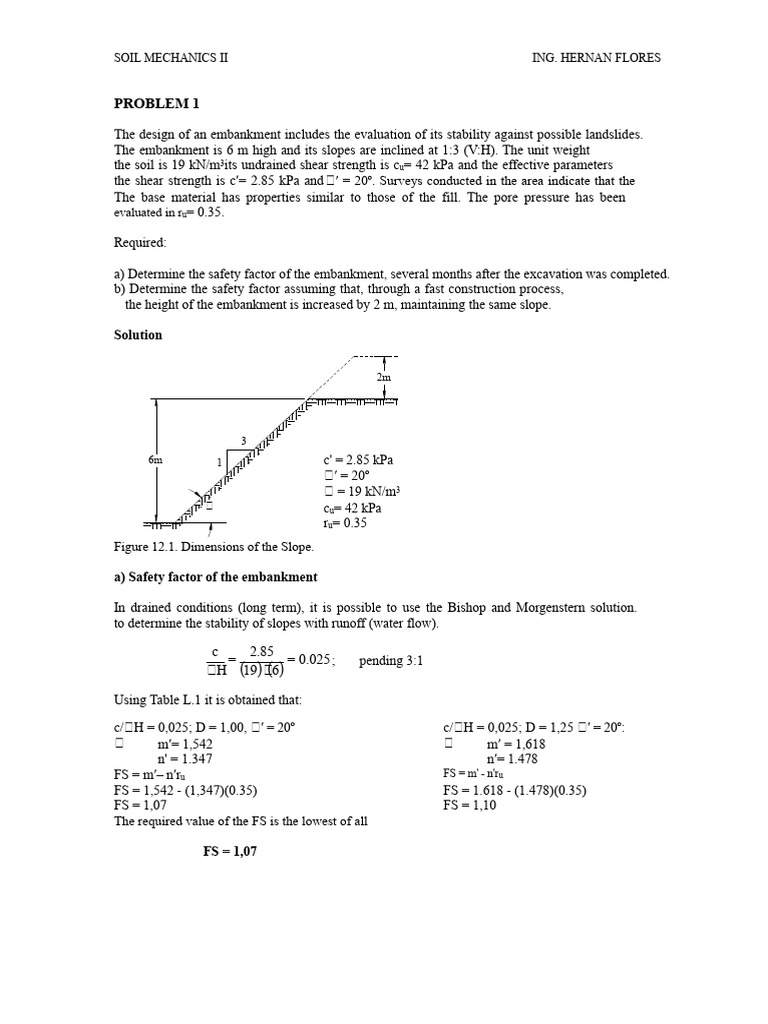Slope Stability Exercises | PDF | Soil Mechanics | Applied And ...