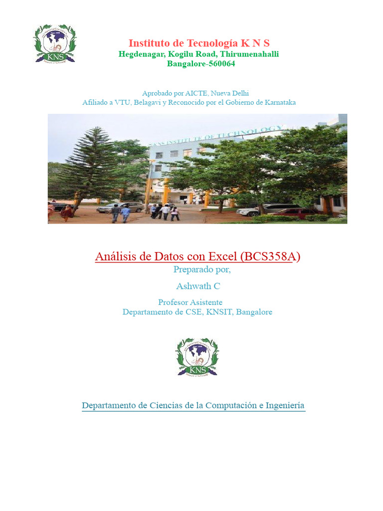 Manual de Análisis de Datos en Excel | PDF | Microsoft Excel | Datos