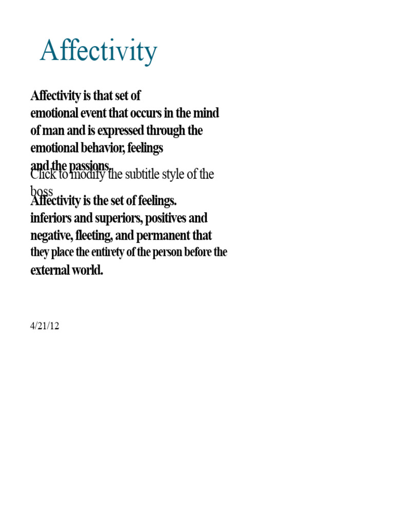 Understanding Affectivity and Emotions | PDF | Emotions | Affect ...