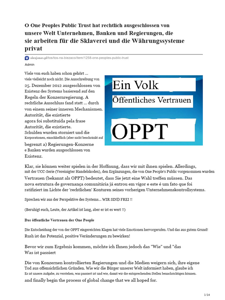 One Peoples Public Trust (OPPT) | PDF