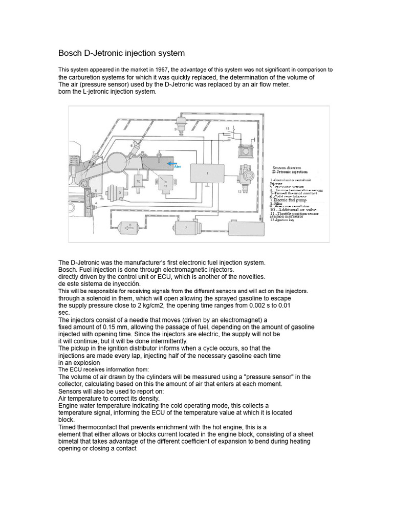 Bosch D-Jetronic Fuel Injection System | PDF | Throttle | Fuel Injection