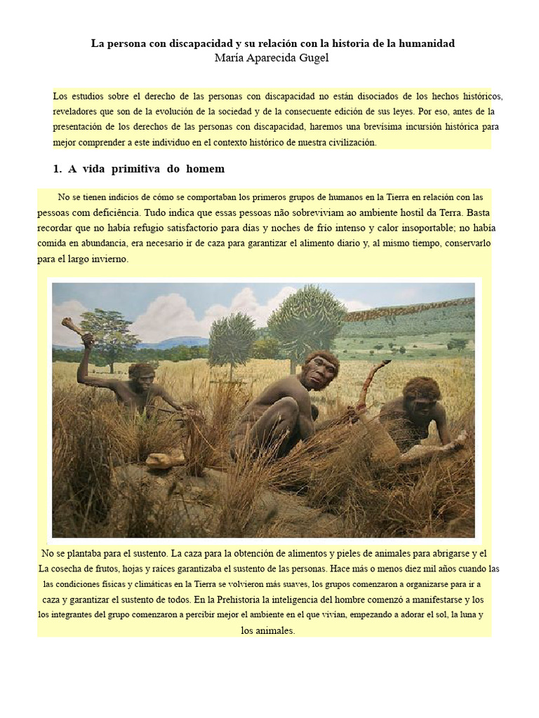 La Persona Con Discapacidad y Su Relación Con La Historia de La ...