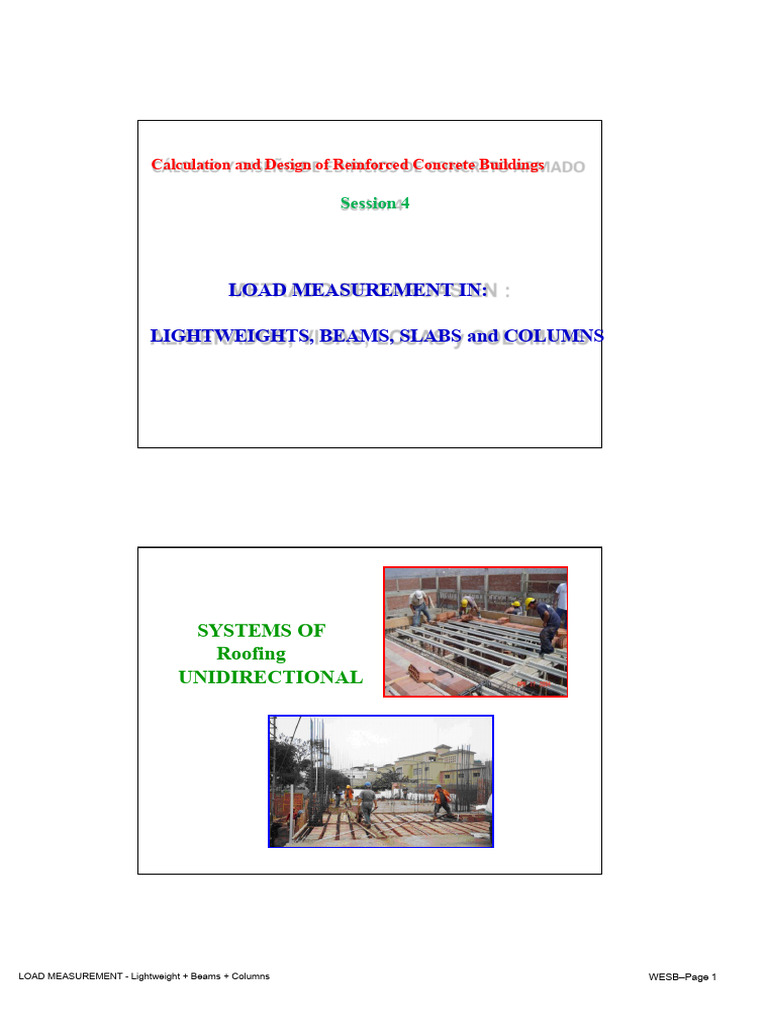 Measurement of Lightweight Loads + Beams + Columns | PDF | Beam ...