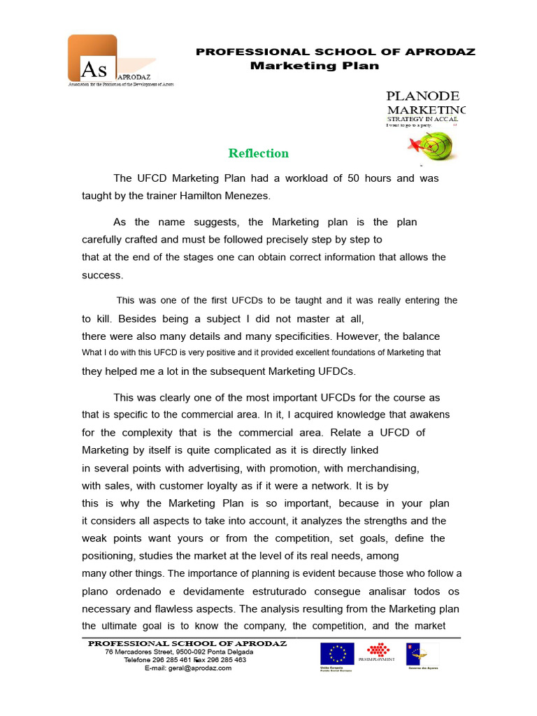 Marketing Plan Reflection | PDF | Marketing | Human Communication