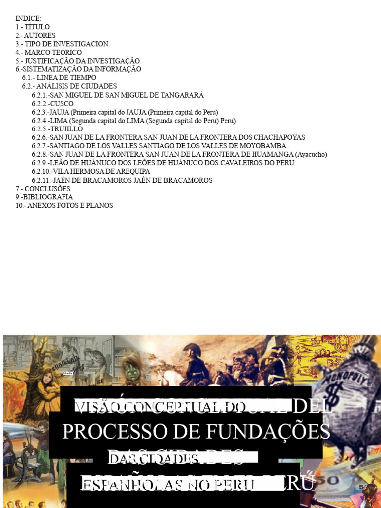 Cidades Espanholas no Peru: Fundações e Histórias | PDF | Lima ...