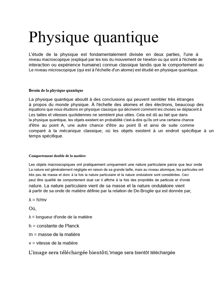 Introduction à la physique quantique | PDF | Mécanique quantique | Électron
