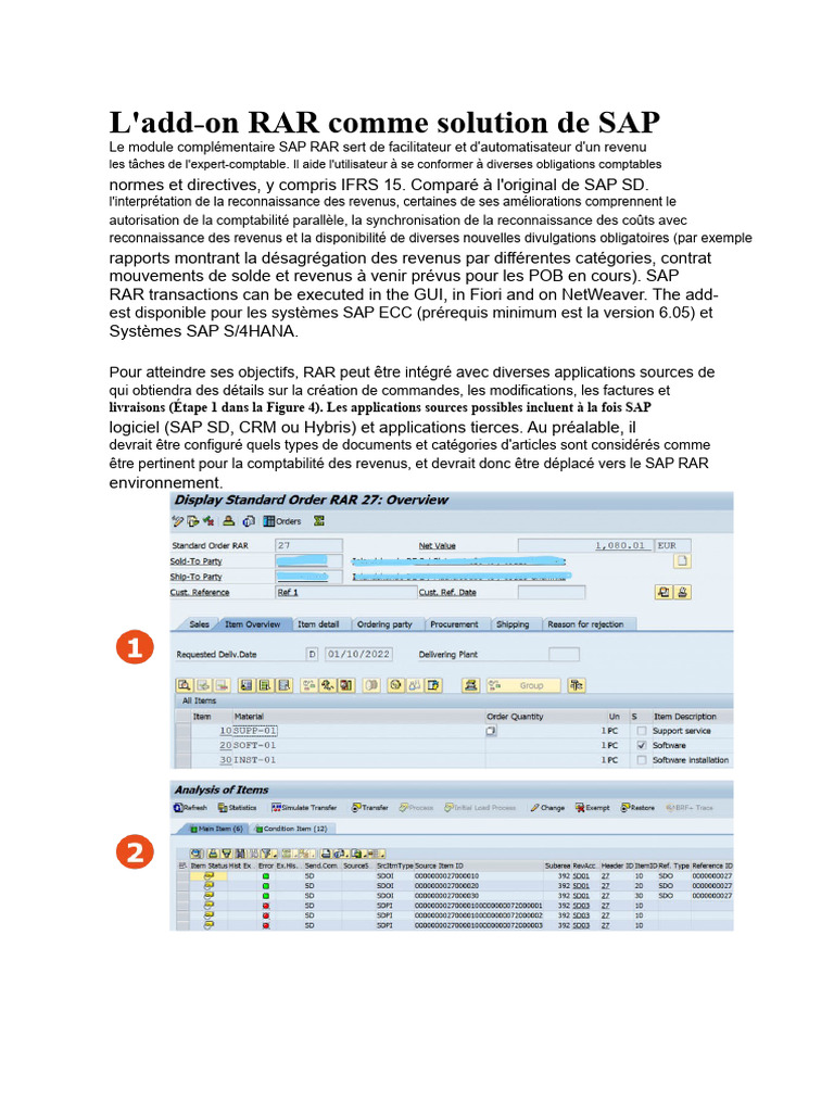 SAP RAR : Optimisation de la Comptabilité des Revenus | PDF ...