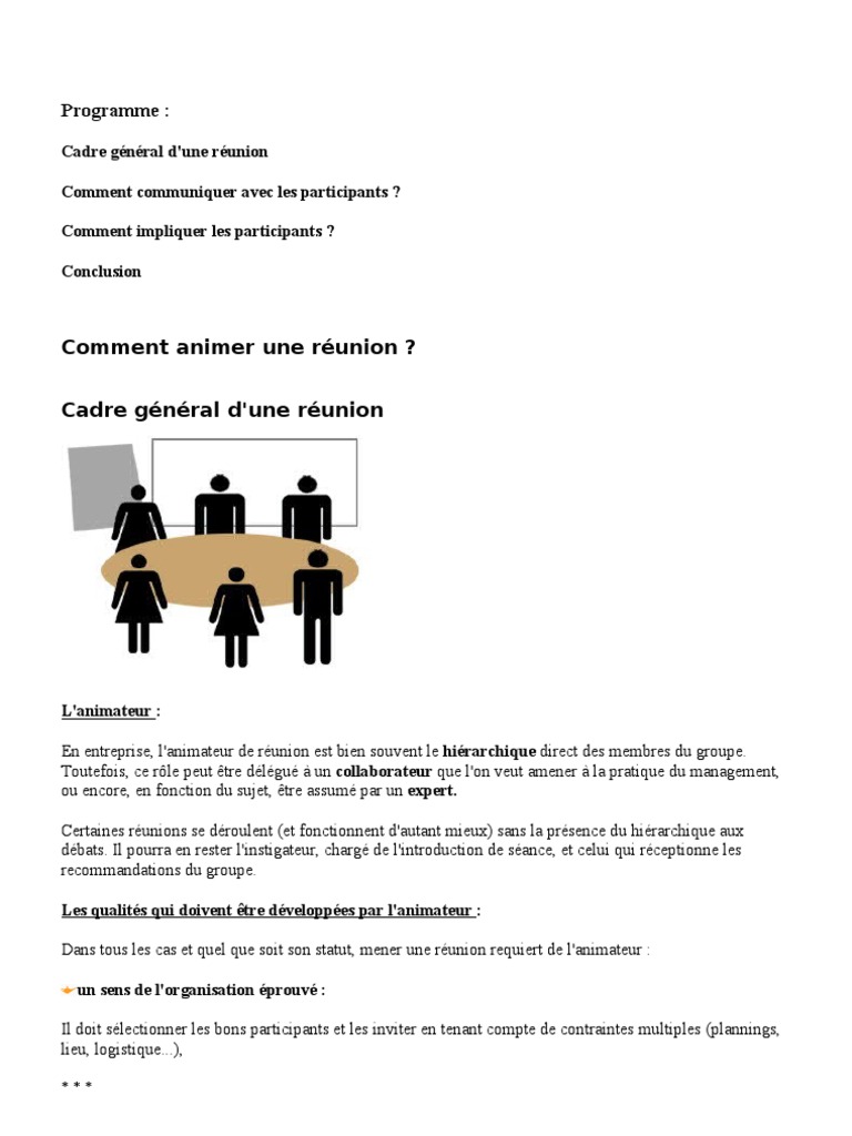 Animer Reunion Methode Du Consensus Motivation