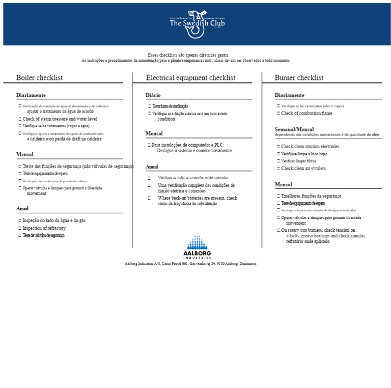 boiler_checklist_A4.pdf | PDF | Caldeira | Gases