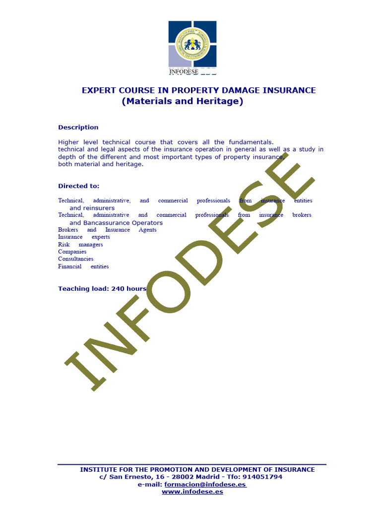 EXPERT in PROPERTY and ASSET DAMAGE INSURANCE. Program and Features ...