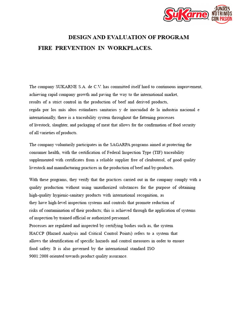 Fire Prevention Program for Workplaces | PDF | Combustion | Fires