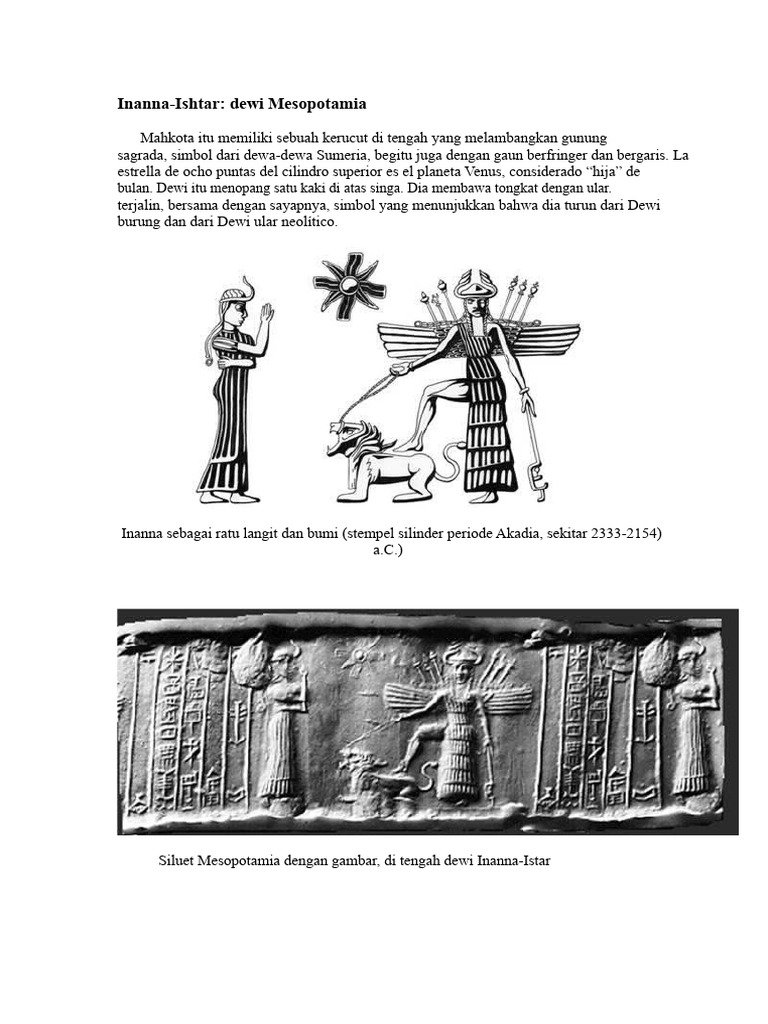 Inanna-Ishtar: Dewi Mesopotamia dan Warisannya | PDF