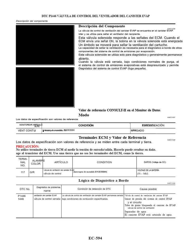 DTC P1446: Diagnóstico Válvula Canister EVAP | PDF | Corriente continua ...