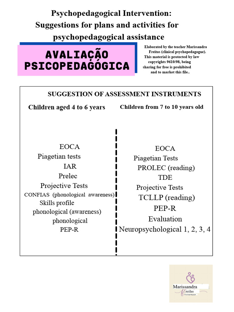 Psychopedagogical Intervention Notebook ppMari Freitas 1 | PDF ...