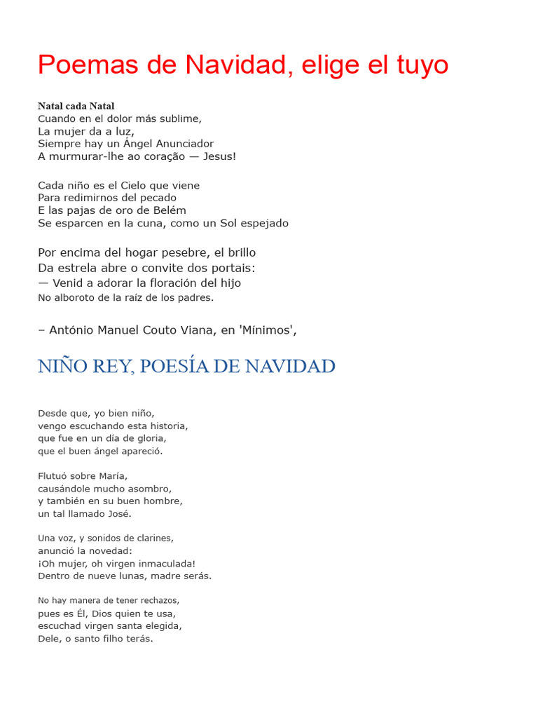 Poemas de Navidad para celebrar la fe | PDF | María, madre de Jesús ...