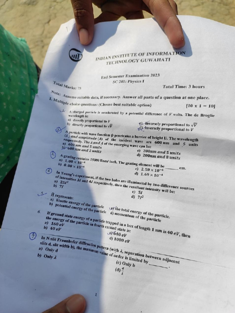 Physics I Exam Paper 2023 | PDF