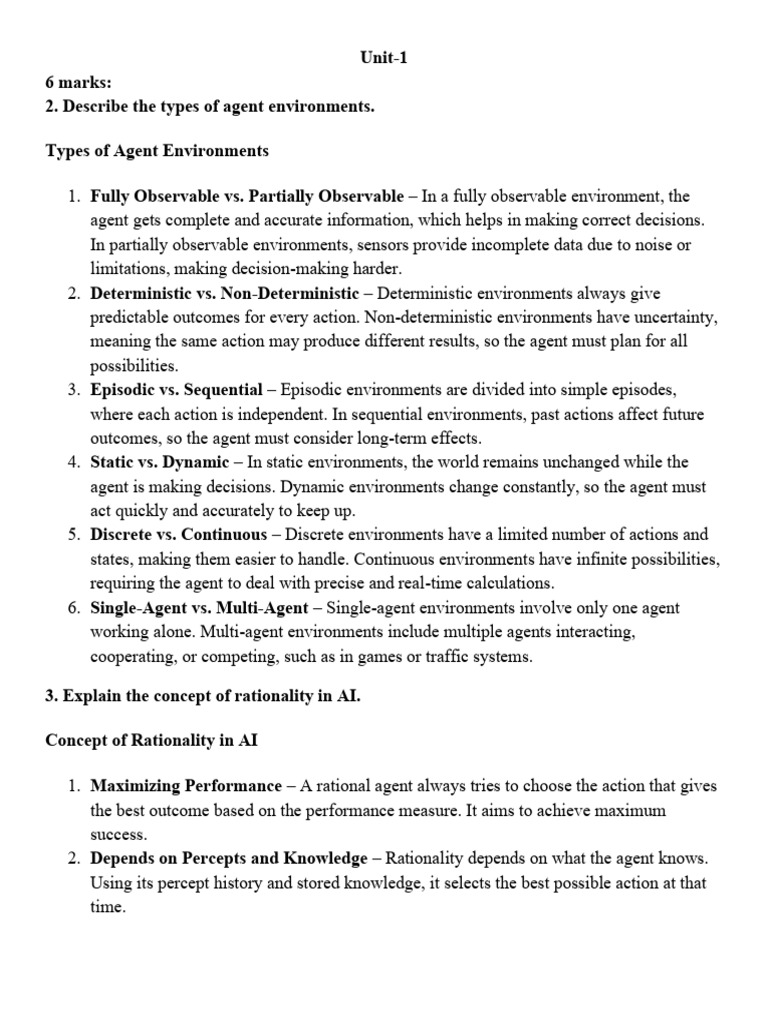 Types of Agent Environments Explained | PDF | Logic