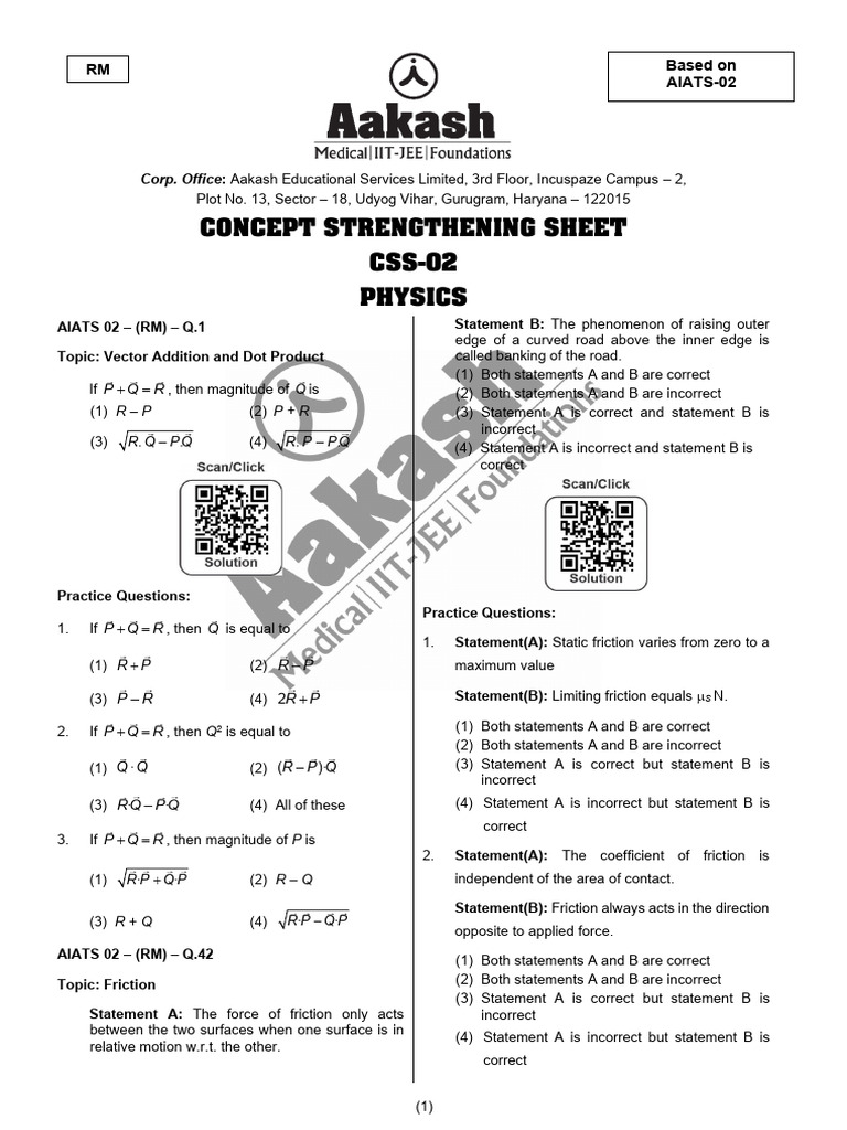 Css 2 Physics | PDF | Force | Friction