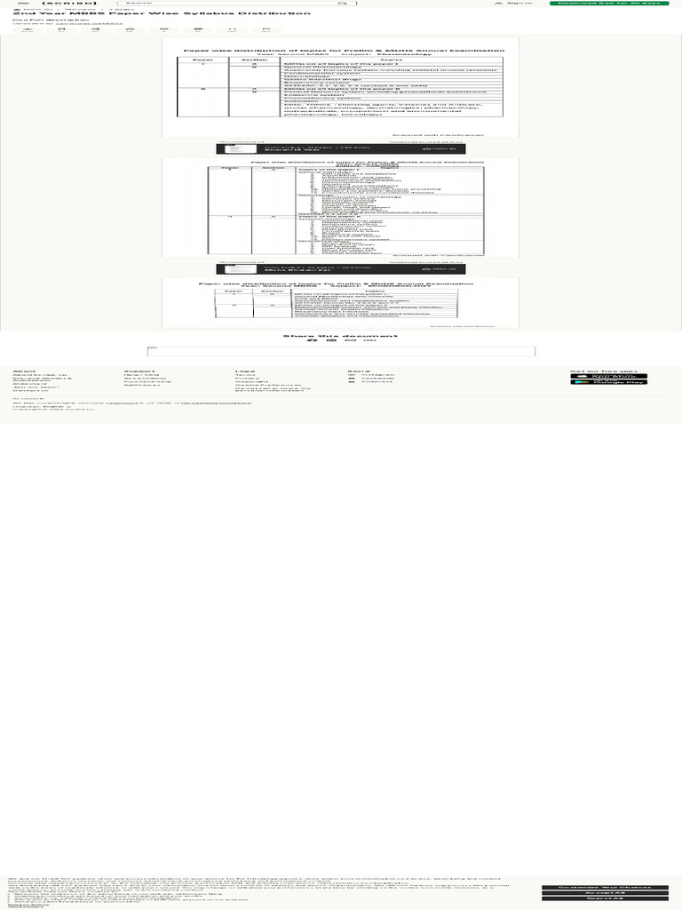 2nd Year MBBS Syllabus Overview | PDF | Scribd | Http Cookie