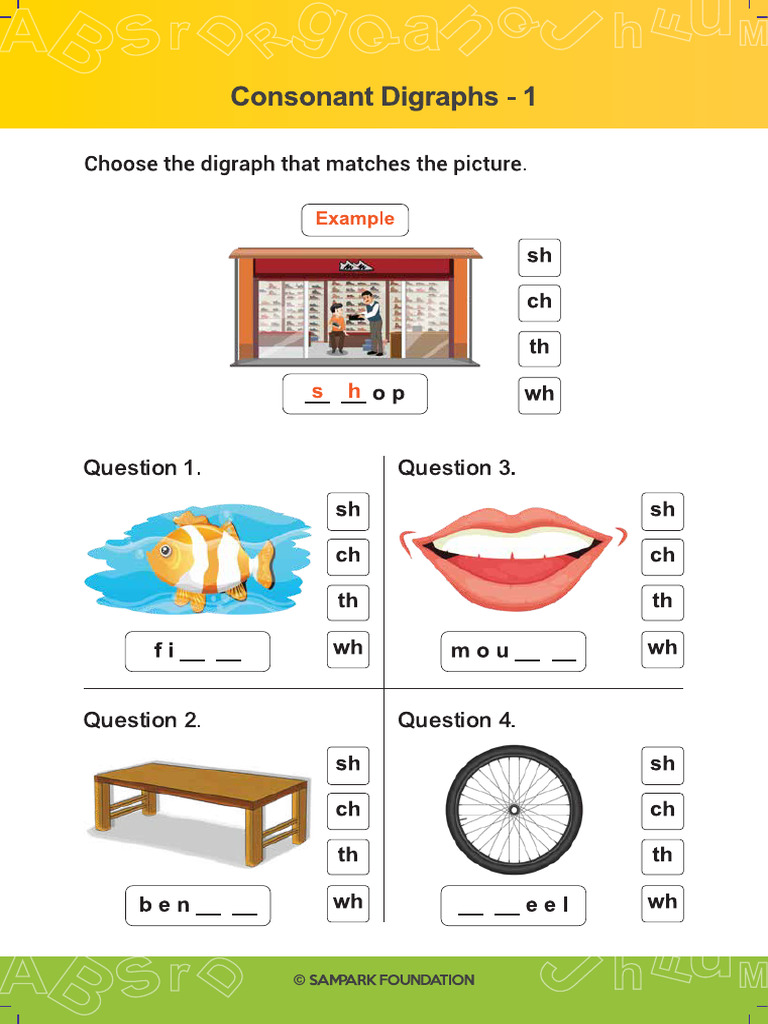 English Foundation_Class 3_CH 6_Consonant Digraphs (1) | PDF